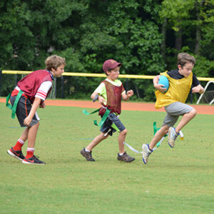 boys playing flag football